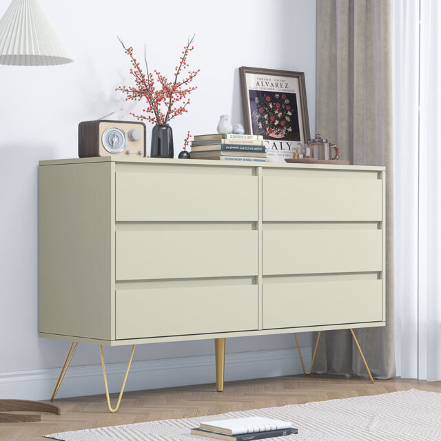 Chest Of 6 Drawers Cream Cd605