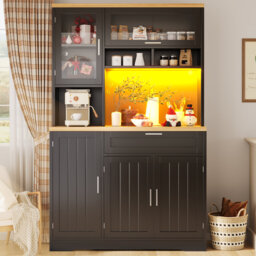 Kitchen Cabinet With Led,  5 Doors And 1 Drawer