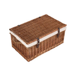 Double Steamed Rope Handled Wicker Storage Trunk