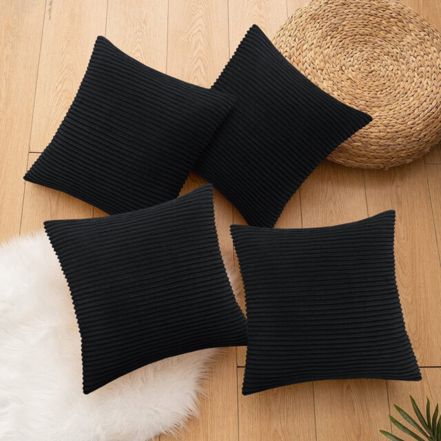 Luxury Stripe Velvet Cushion Cover (Set Of 4)