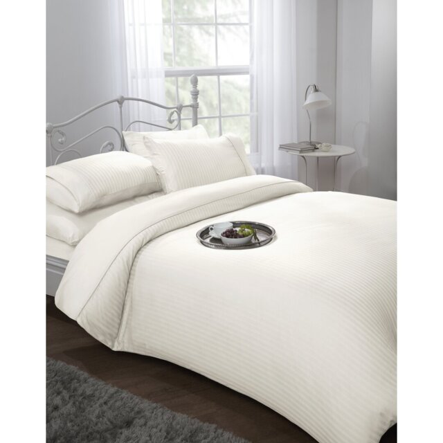 Satin Striped Duvet Cover Set with Pillow Shams Included