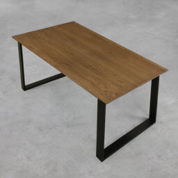 Brinegar Oak Metal Base Dining Table