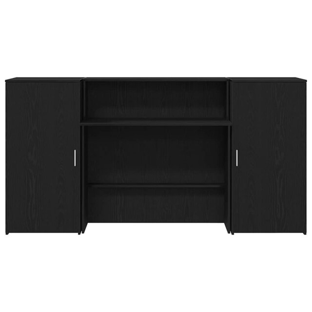 Reception Desk Black Oak 50x103.5 Cm Engineered Wood