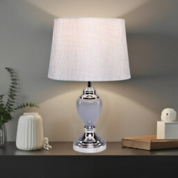 Roscommon 44cm Grey Metal Bedside Table Lamp