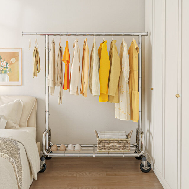 Adjustable Rolling Clothing Rack