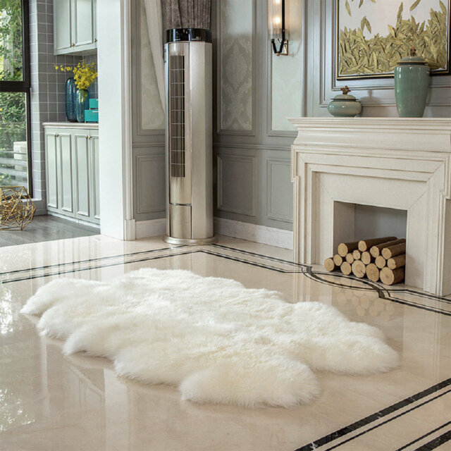 Artie Irregular Shaped Super Soft White Shaggy Area Rug