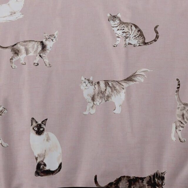 Cats Blush Pink/Grey 120 TC Reversible Modern & Contemporary Duvet Cover Set
