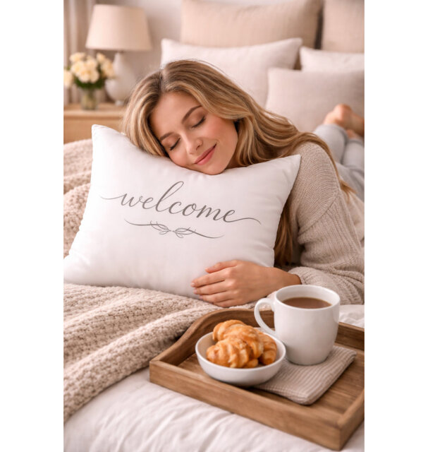 Indoor / Outdoor White Square Cushion Cover