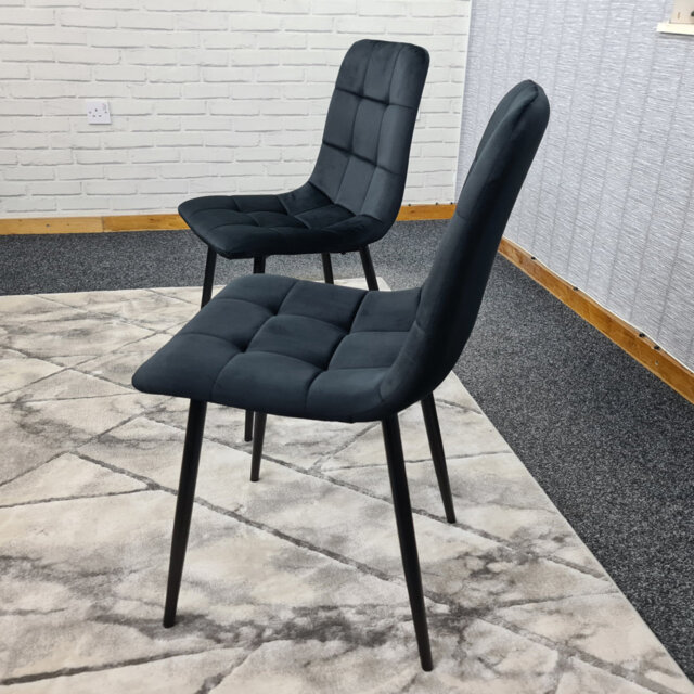 Velvet Upholstered Kitchen Dining Chair With Strong Black Metal Legs Living Room Bedroom Chair