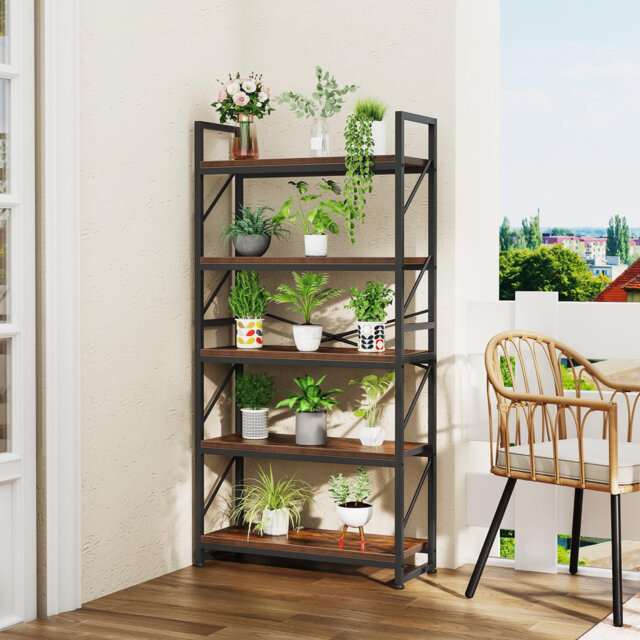 Moriann 158cm H x 80cm W Metal Etagere Bookcase