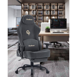 Gaming Chair, Gaming Chair for Adults, Ergonomic Computer Chair with Lumbar Support and Footrest, High Back PC Gamer Chair, Fabric Office Chair, 165°R