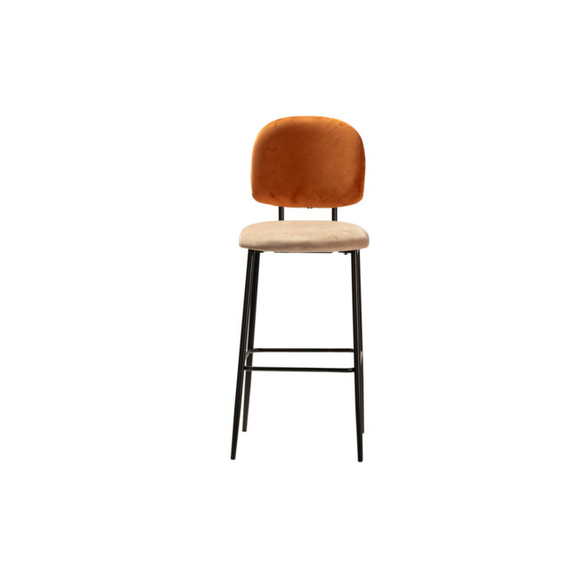METAL VELVET BAR STOOL 43X53x108 CM