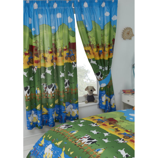 FARMYARD FRIENDS Plina Semi Sheer Pencil Pleat Curtain Pair