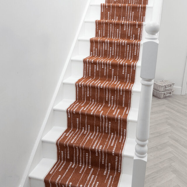 Aperol Spritz Terracotta Stair Runner – Reversible, Durable & Hardwearing Carpet for Stairs & Staircases, Multiple Lengths