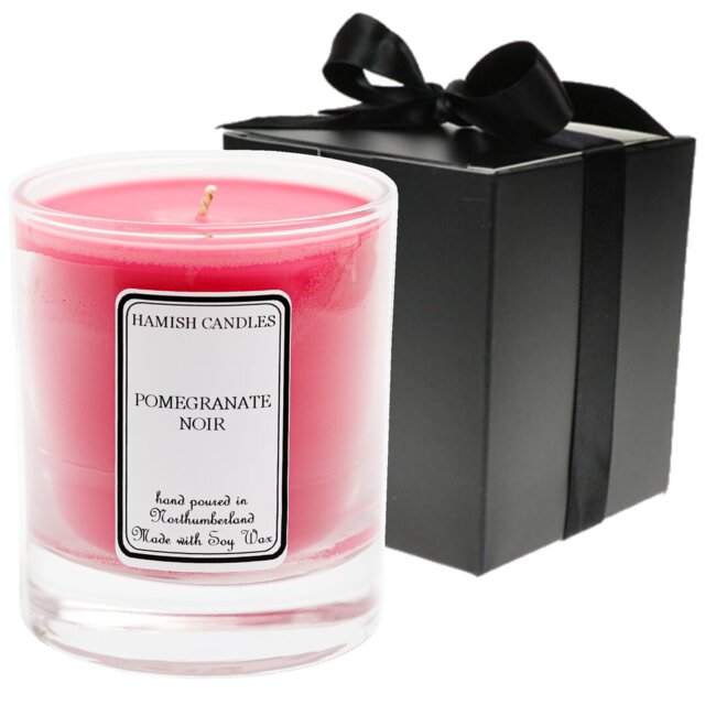 Pomegranate Noir Scented Jar Candle with Glass Holder