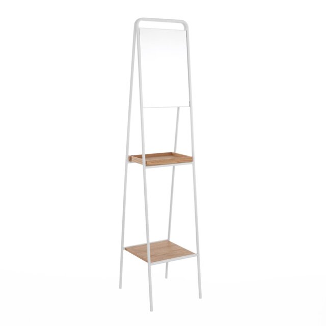Norton Metal Flat Floor Mirror with Shelves