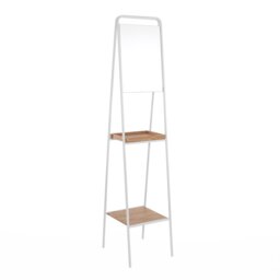 Norton Metal Flat Floor Mirror with Shelves