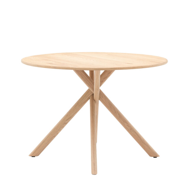 Round Solid Wood Base Dining Table
