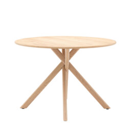 Round Solid Wood Base Dining Table