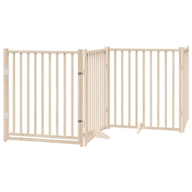 Archie & Oscar Dog Gate With Door Foldable 10 Panels White 800 Cm Poplar Wood