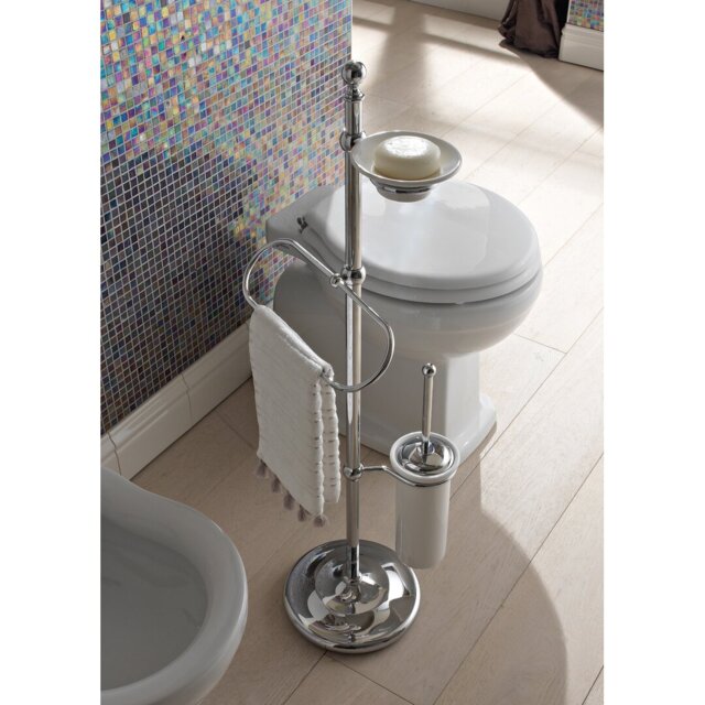Shawnigan Freestanding Toilet Roll Holder with Toilet Brush
