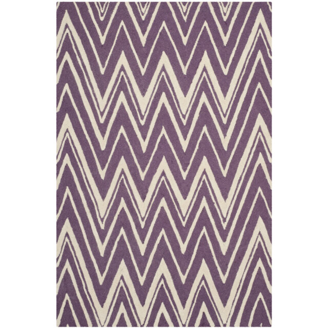 Stephen Hand Tufted Wool Ivory/Purple Rug