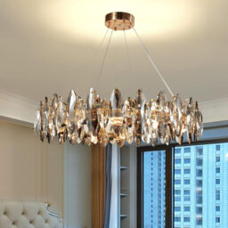 Beauchamps Crystal Chandelier with Glass Accents,K9 Crystal Raindrop Chandelier,Modern Chandelier Crystal Light
