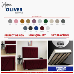Micheal Upholstered Bed - Ottoman Storage with Plush Velvet Gas Lift and Headboard