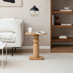 Arquita Solid Wood Pedestal End Table