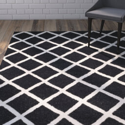 Charleigh Textured Hand Tufted Wool Black/Ivory Rug