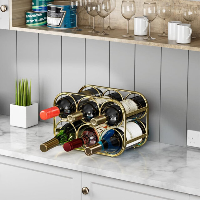 Bana Tabletop Wine Bottle Rack Gold