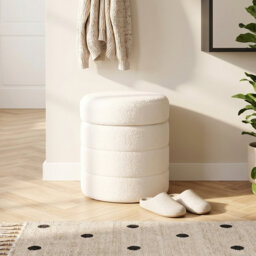 43cm Wide Cylinder Striped Standard Ottoman