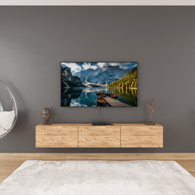 Colima 180 cm Wall-Mounted TV Unit with 3 Doors, Manufactured Wood