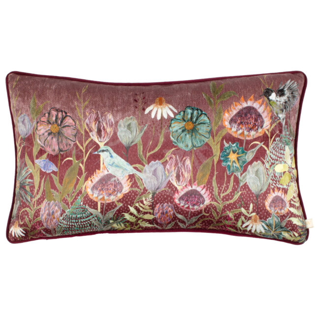 Meadow Bloom Blossom Garden Floral Pink Rectangular Cushion