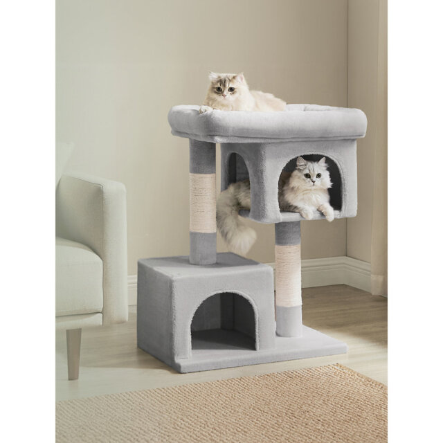 Cat Tree, Cat Tower, with Large Cat Perch, 2 Cat Caves, Scratching Post