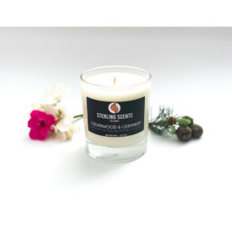 Cedarwood & Geranium Scented Jar Candle with Glass Holder