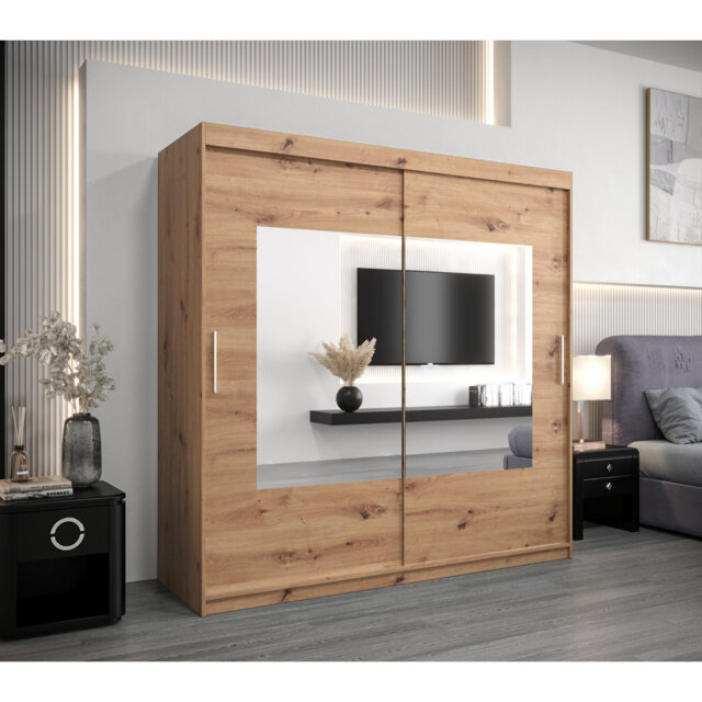 Attalie 2 Door Manufactured Wood Wardrobe