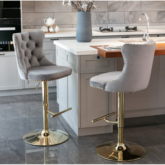 Pascola Swivel Adjustable Height Bar Stools Kitchen Barstools
