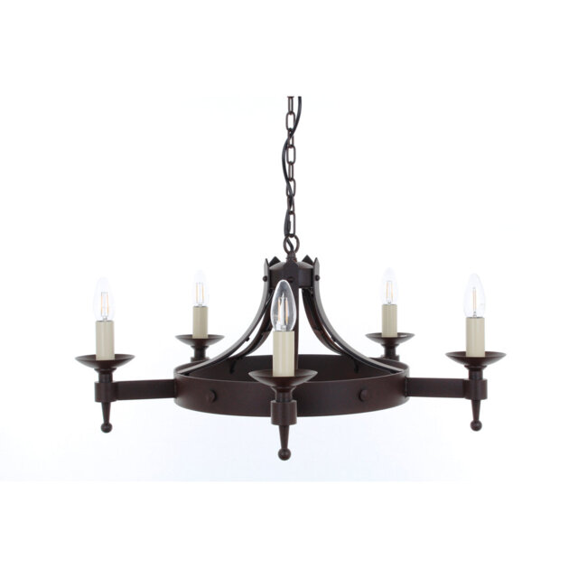 Grandfield 5-Light Wagon Wheel Chandelier