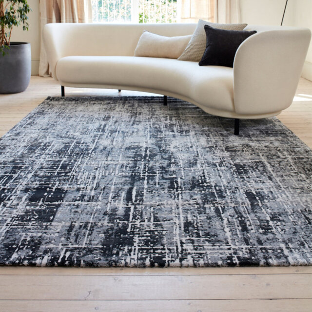 Abstract Black Luxurious Modern,Easy To Clean Rug For Bedroom & Living Room