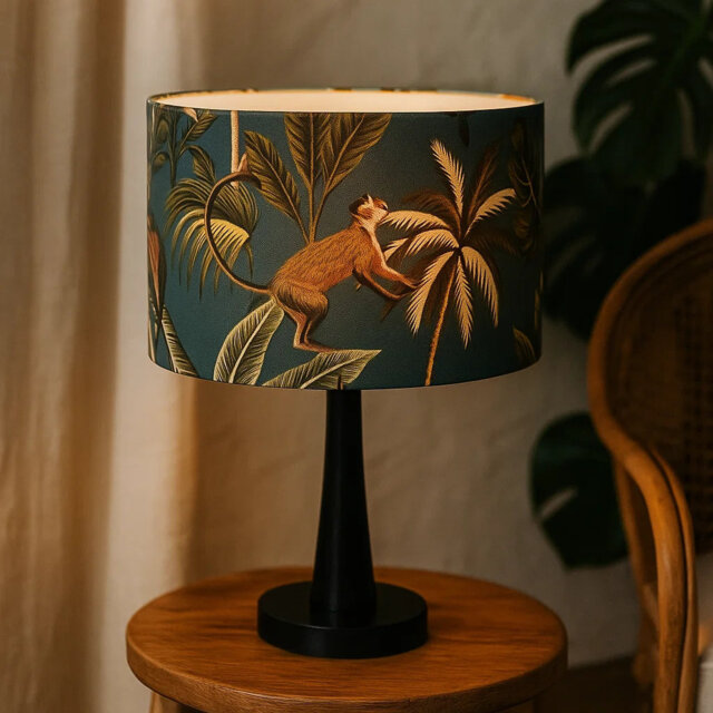 63.5cm H Cotton Drum Lamp Shade ( Screw On ) in Teal