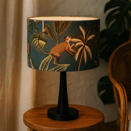 63.5cm H Cotton Drum Lamp Shade ( Screw On ) in Teal