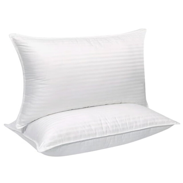 Covers&all Bed Pillows for Sleeping, Breathable Microfiber Pillow (Pack of 2) for Side Sleepers, Back & Stomach Sleepers, Standard Size Pillows Breath