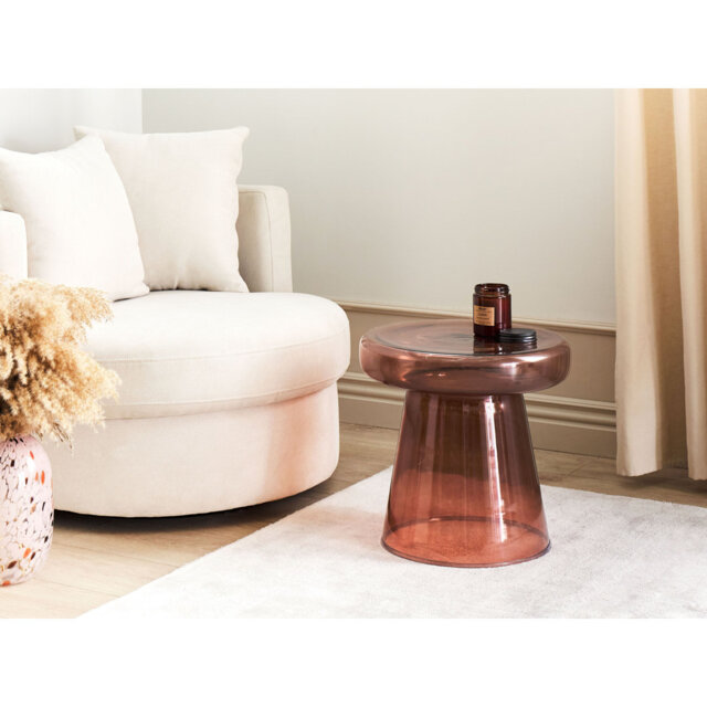 Caithlyn Glass Top Pedestal End Table
