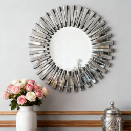 Axentie Round Wall Accent Mirror Hallway Sunburst Mirror