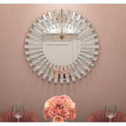 Axentie Round Wall Accent Mirror Hallway Sunburst Mirror