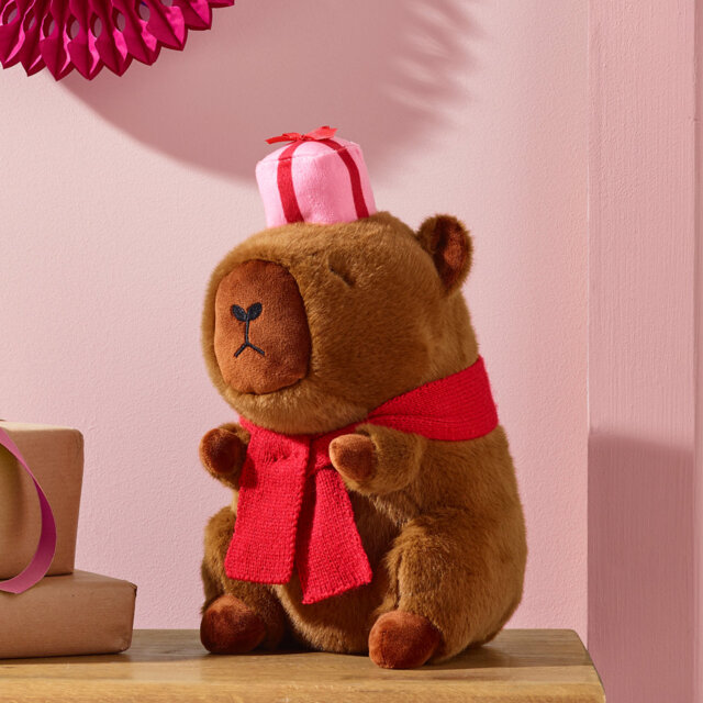 Christmas Capybara 3D Shaped Cushion