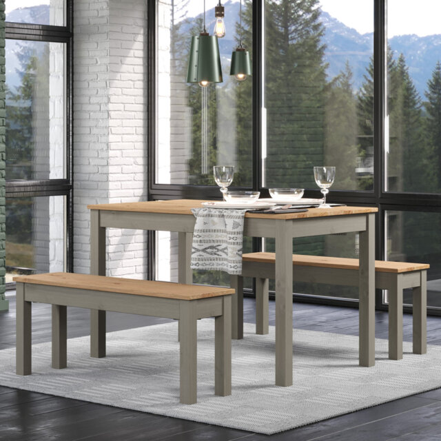 Bryon 4 - Person Pine Solid Wood Dining Set