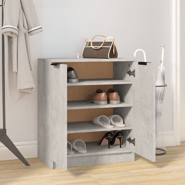 Shoe Cabinet Engineered Wood Hall Shoe Holder Cupboard Organiser Shelf