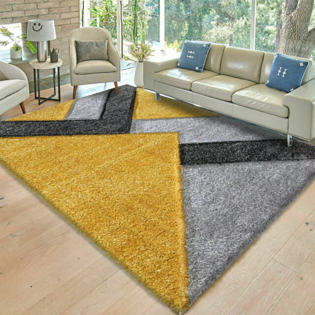 Modern 3D Shaggy Rugs Geometric Carved Design Large Area Rugs Soft Thick Fluffy Rug For Living Room Bedroom Small Floor Mats
